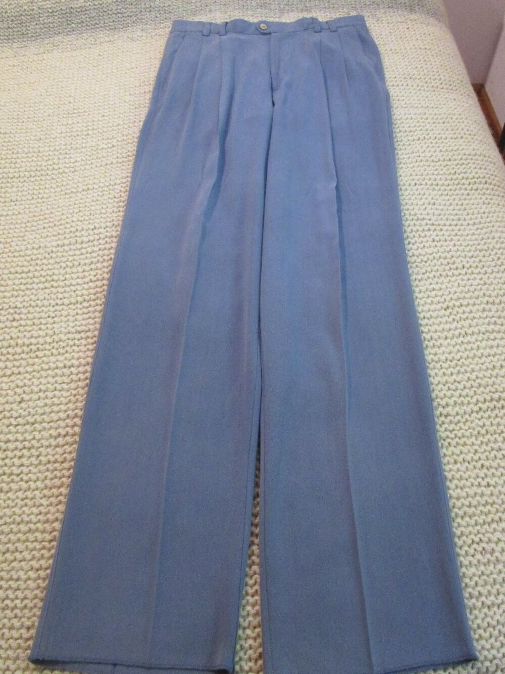100% Silk Smoke Blue Joey Richi Dress Slacks 32x36